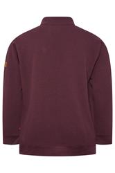 D555 Big & Tall Burgundy Red Quilted Quarter Zip Sweatshirt | BadRhino 2