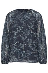 LTS Tall Navy Blue Floral Blouse | Long Tall Sally  1