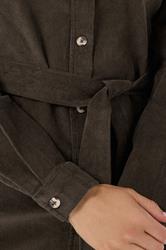 LTS Tall Chocolate Brown Cord Shirt Dress | Long Tall Sally 4