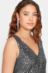 LTS Tall Silver Sequin V-Neck Cami Top | Long Tall Sally 6
