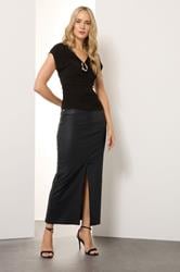 LTS Tall Black Ruched Buckle Top | Long Tall Sally 3