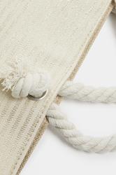 Brown & Gold Striped Rope Tote Bag | Yours Clothing 4
