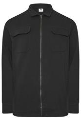 STUDIO A Big & Tall Navy Blue Zip Through Shacket | BadRhino 1