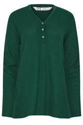 LTS Tall Green Cotton Waffle Pyjama Top | Long Tall Sally 5