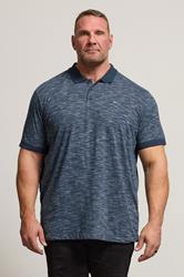 BadRhino Big & Tall Navy Blue Marl Polo Shirt | BadRhino 1