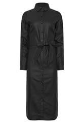 LTS Tall Black Coated Midi Shirt Dress | Long Tall Sally 5