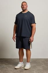 LYLE & SCOTT Big & Tall Navy Blue Contrast Taped T-Shirt 3