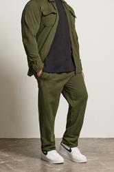STUDIO A Big & Tall Khaki Green Pintuck Joggers | BadRhino 1