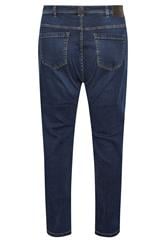 D555 Big & Tall Blue Blue Tapered Stretch Jeans | BadRhino 4