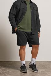 BadRhino Big & Tall Black Textured Jersey Shorts | BadRhino   1