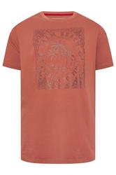 D555 Big & Tall Brick Red Florida Surf Print T-Shirt | BadRhino 2