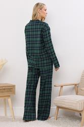 LTS Tall Navy Blue & Green Cotton Check Pyjama Set | Long Tall Sally 4