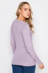 LTS Tall Lilac Purple V-Neck Jumper | Long Tall Sally 3