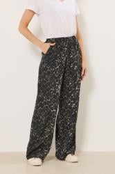LTS Tall Women's Grey Leopard Print Wide Leg Trousers | Long Tall Sally 2