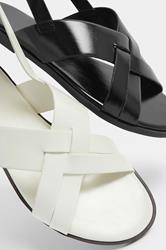 White Faux Leather Cross Over Strap Sandals In Wide E Fit | Yours Clothing 5