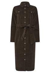 LTS Tall Chocolate Brown Cord Shirt Dress | Long Tall Sally 5