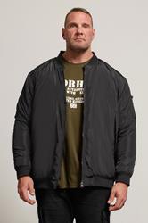 BadRhino Big & Tall Black Zip Through Bomber Jacket | BadRhino 2