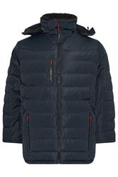 D555 Big & Tall Navy Blue Sherpa Lined Puffer Jacket | BadRhino 4