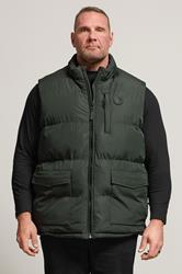 BadRhino Big & Tall Dark Green Zip Through Gilet | BadRhino 1