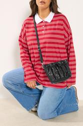 Black Faux Leather Quilted Bucket Bag | Yours Clothing 1