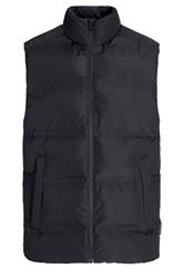 JACK & JONES Big & Tall Black Collared Puffer Bodywarmer | BadRhino 2