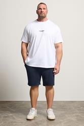 JACK & JONES Big & Tall Navy Blue Jogger Sweat Shorts | BadRhino 1