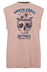 KAM Big & Tall  Pink South Coast Muscle Vest