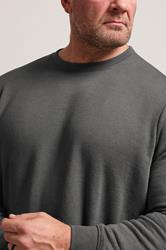 BadRhino Big & Tall Grey Premium Crew Neck Sweatshirt | BadRhino 4