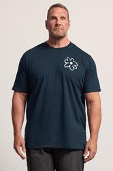 BadRhino Big & Tall Navy Blue Extra Long Flower Graphic T-Shirt | BadRhino 3