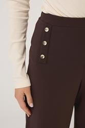 LTS Tall Chocolate Brown Military Wide Leg Trousers | Long Tall Sally 4