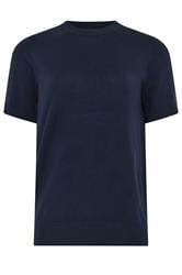 LTS Tall Navy Blue Short Sleeve Knit Jumper
