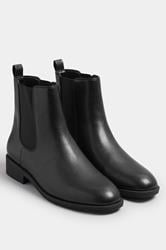 LTS Black Chelsea Ankle Boots In Standard Fit | Long Tall Sally 2