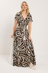 LTS Tall Women's Zebra Print Button Maxi Dress | Long Tall Sally 1