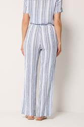 LTS Tall Women's Blue & White Stripe Wide Leg Trousers | Long Tall Sally 2