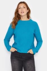 LTS Tall Women's Turquoise Blue Ribbed Long Sleeve Knit Jumper | Long Tall Sally 3