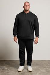JACK & JONES Big & Tall Black Radley Polo Sweatshirt | BadRhino 2