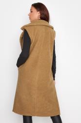 LTS Tall Women's Tan Brown Longline Teddy Gilet | Long Tall Sally 3