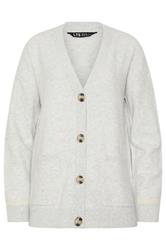 LTS Tall Grey Tipped Detail Knitted Cardigan | Long Tall Sally  1