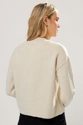 LTS Tall Cream Knitted Bow Front Cardigan | Long Tall Sally 3