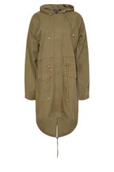 LTS Tall Women's Khaki Green Cotton Twill Parka | Long Tall Sally 6
