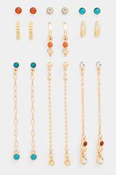 YOURSET 9 PACK Gold Tone Mixed Earrings Set | Yours Clothing 3
