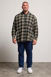 JACK & JONES Big & Tall Black Classic Flannel Checked Shirt | BadRhino 2