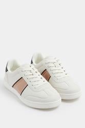 White Panelled Trainers In Extra Wide EEE Fit