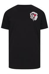 BadRhino Big & Tall Black Extra Long Japanese Animal Graphic T-Shirt