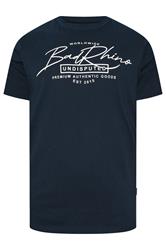 BadRhino Big & Tall Navy Blue Script Graphic Print T-Shirt | BadRhino 5
