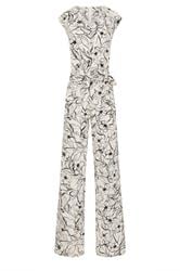 LTS Tall White Abstract Floral Print Jumpsuit | Long Tall Sally 6