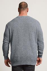 BadRhino Big & Tall Blue Crew Neck Knitted Jumper | BadRhino 3