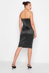 LTS Tall Black Diamante Strap Satin Mini Slip Dress | Long Tall Sally  3