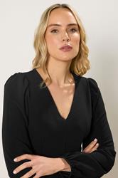 LTS Tall Women's Black Seam Front Midi Dress | Long Tall Sally 4