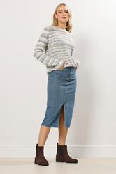 LTS Tall Blue Denim Midi Skirt | Long Tall Sally 1